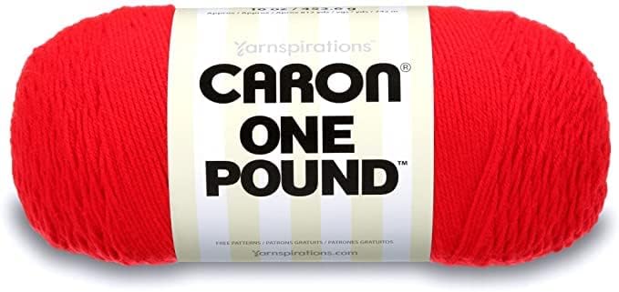 Caron One Pound Scarlet Yarn - 2 Pack of 454g/16oz - Acrylic - 4 Medium (Worsted) - 812 Yards - Knitting/Crochet