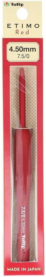 Tulip Etimo Red Crochet Hook Soft-Grip 4.50mm 1pc