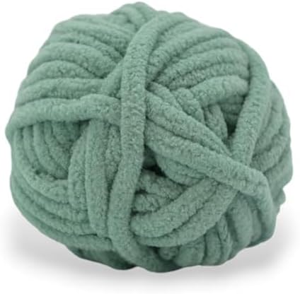 Size 6 Chenille Yarn 50g/32yds, 100% Polyester, Never Compressed to Keep Yarn Fluffy, 1 Pack, Each Skein - 1.76oz/50g, 32yds/35m, for Crocheting and Amigurumi, Sage Green, Color 6