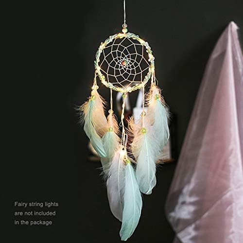 FANDOL DIY Dream Catcher Making Kit, Macrame Dream Catcher Craft Supplies for Kids Bedroom Wall Decor Nursery Baby Room Hanging Wedding Ornaments Party Handmade Gift (Green)