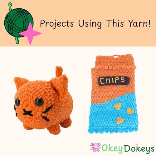 Size 6 Chenille Yarn 150g/96yds, 100% Polyester, Never Compressed to Keep Yarn Fluffy, 3 Packs, Each Skein - 1.76oz/50g, 32yds/35m, for Crocheting and Amigurumi, Pumpkin Orange, Color 9