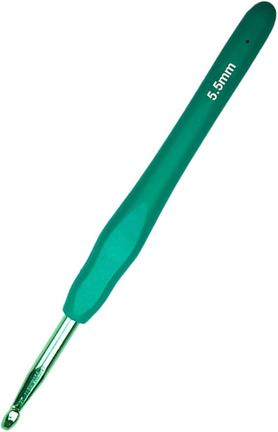 Hobekoee Size I/5.5mm Crochet Hook Ergonomic Handle for Arthritic Hands Soft & Smooth Knitting Needles for Beginners and Crocheting Yarn