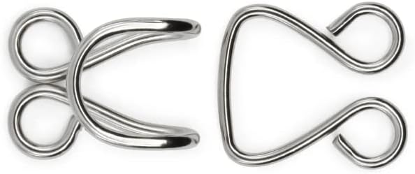 Lakesstory Metal Hooks & Eyes Closure Sewing Nickel Hooks Heavy Duty for Clothing Skirt Closures, Pants, 4 Sets
