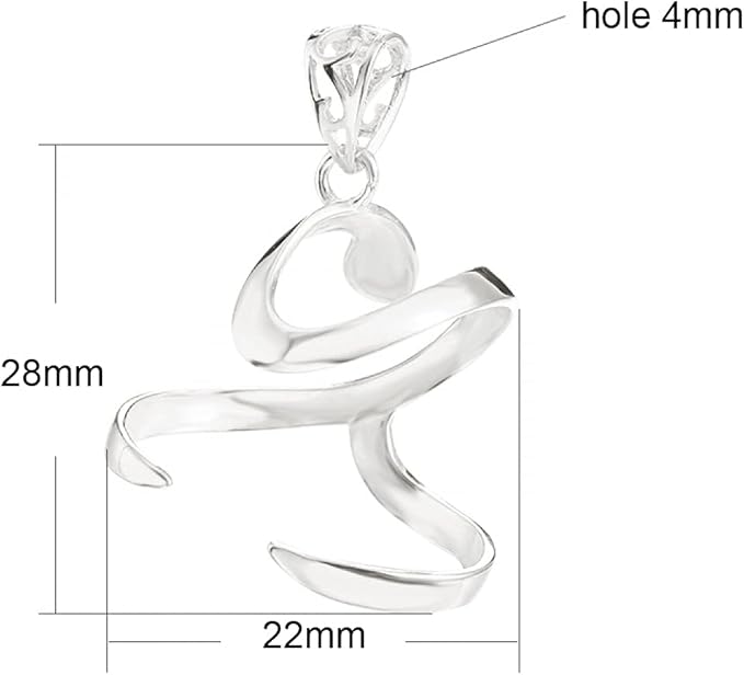 925 Sterling Silver Pendant Blank for Irregular Shape Gemstones 22X28mm Pendant Setting Base for DIY Jewelry Making