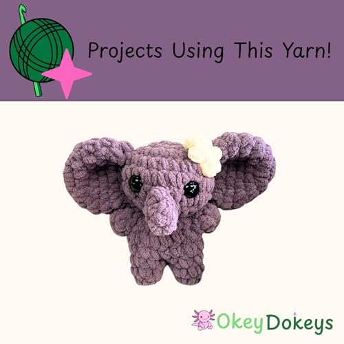 Size 6 Chenille Yarn 50g/32yds, 100% Polyester, Never Compressed to Keep Yarn Fluffy, 1 Pack, Each Skein - 1.76oz/50g, 32yds/35m, for Crocheting and Amigurumi, Pastel Purple, Color 28