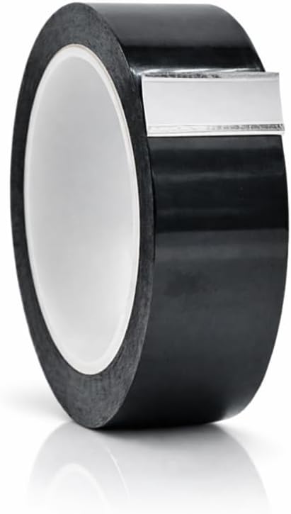 WOD MPFT2 Black Metalized Polyester Mylar Film Tape with Acrylic Adhesive, 1.5 inch x 72 yds. Vibrant Mirror Black Tape, Decor Tape for Detailing Accent Wall, Graphic Arts, Car and Boat Trim