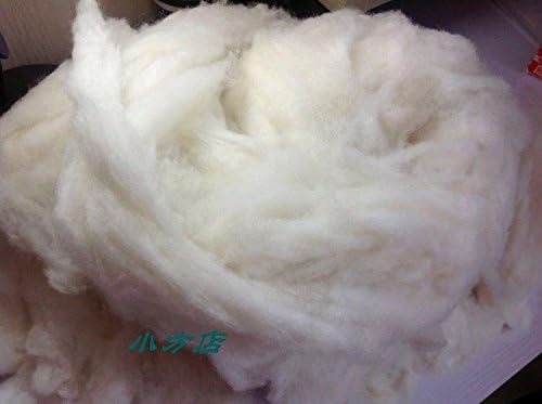 iMongol Carded Lambs Wool Stuffing Batting for Needle Felting, Knitted Crafts, Bright Creations, Pillow Filler, Stuffed Animals, Cushions,Super Clean Fine, Natural White(3.6oz / 100grams)