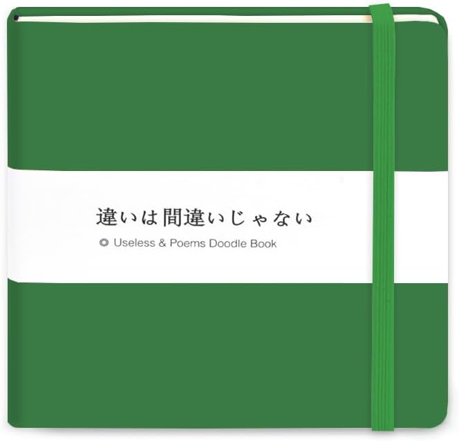 Mifuner Small Square 5x5 80gsm Mini Notebooks Blank Pages Sketchbooks Travel Journal Pocket Hardcover Paint Writing Notebook Blank Diary Memo Planner Sketchbook PU Leather Cover, Grass Green