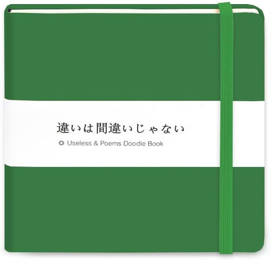 Mifuner Small Square 5x5 80gsm Mini Notebooks Blank Pages Sketchbooks Travel Journal Pocket Hardcover Paint Writing Notebook Blank Diary Memo Planner Sketchbook PU Leather Cover, Grass Green