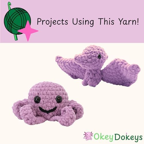 Size 6 Chenille Yarn 150g/96yds, 100% Polyester, Never Compressed to Keep Yarn Fluffy, 3 Packs, Each Skein - 1.76oz/50g, 32yds/35m, for Crocheting and Amigurumi, Lavender Purple, Color 3