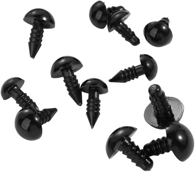 ZGLUZP 100 Pcs 5mm Plastic Doll Eyes with Washers, Black Stuffed Animals Eyes Craft Eyes Doll Eyes Safety Crochet Eyes Bears Doll Making (5mm)