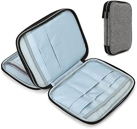 Knitting Needles Case Crochet Hooks Organizer Zipper Bag,Portable Travel Storage Pouch Bag for Carrying Circular Knitting Needles,Crochet Hooks,Knitting Accessories,Sewing Tools(Grey)