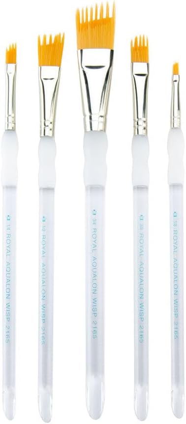 Royal & Langnickel Aqualon Wisp Angular Artist Brush Set, 5-Piece