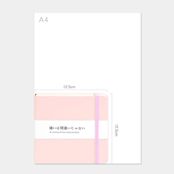 Mifuner Small Square 5x5 80gsm Mini Notebooks Blank Pages Sketchbooks Travel Journal Pocket Hardcover Paint Writing Notebook Blank Diary Memo Planner Sketchbook PU Leather Cover, Pink
