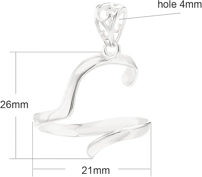 925 Sterling Silver Pendant Blank fit 21x26mm Came Pendant Cabochon Setting for Necklace Jewelry Making Craft