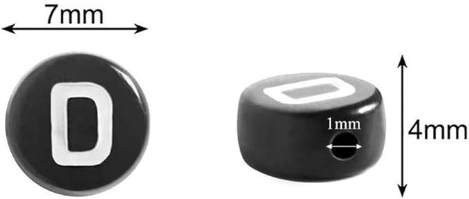 Amaney 1400pcs 4×7mm Black Round Acrylic Alphabet Letter Beads A-Z and Number Beads for Jewelry Making Bracelets Necklaces Key Chains