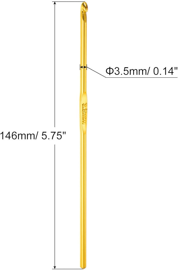 uxcell Aluminum Crochet Hook 3.5mm US Size E (Size 4) Knitting Needles for DIY Craft Yarn Orange 10Pcs