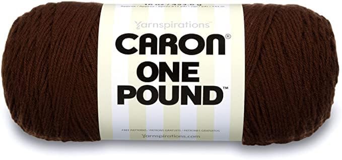 Caron One Pound Espresso Yarn - 2 Pack of 454g/16oz - Acrylic - 4 Medium (Worsted) - 812 Yards - Knitting/Crochet
