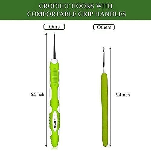 9 Pieces Crochet Hooks Ergonomic Crochet Hooks Set Needles for Arthritic Hands with a Case