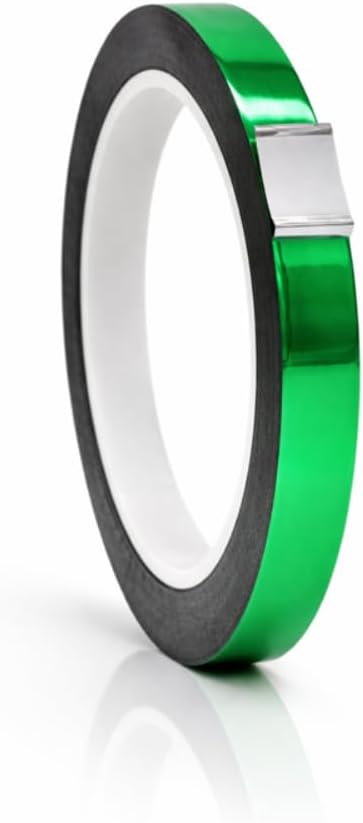 WOD MPFT2 Green Metalized Polyester Mylar Film Tape with Acrylic Adhesive, 1/2 inch x 72 yds. Vibrant Mirror Green Tape, Decor Tape for Detailing Accent Wall, Graphic Arts, Car and Boat Trim