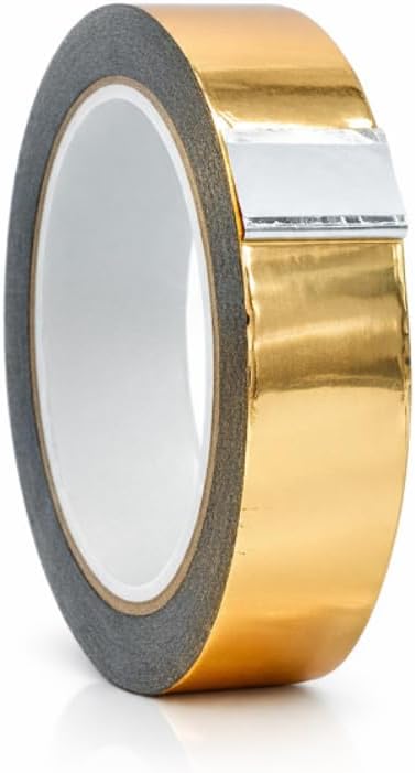 WOD MPFT2 Gold Metalized Polyester Mylar Film Tape with Acrylic Adhesive, 1 inch x 72 yds. Vibrant Mirror Gold Tape, Decor Tape for Detailing Accent Wall, Graphic Arts, Car and Boat Trim