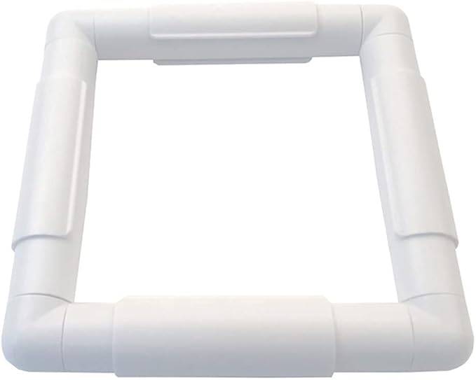 6 x 6 plastic cross stitch frame square embroidery hoop white diy sewing tools sewing hoop handhold craft clip embroidery snap frame hoop for cross stitching quilting (6 x 6)