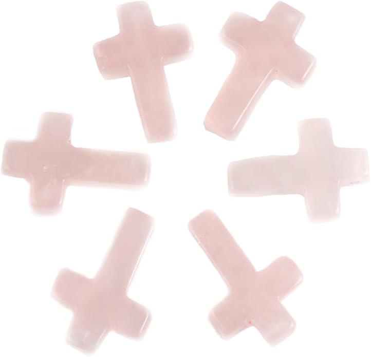 LE SKY 4 Pcs Natural Stone Pendants Cross Shape Healing Crystal Agate Stone for Jewelry Making Necklace