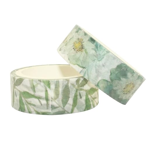 YUBBAEX 10 Rolls Spring Flowers Washi Tape Set Masking Decorative Tapes (Cold Tone)