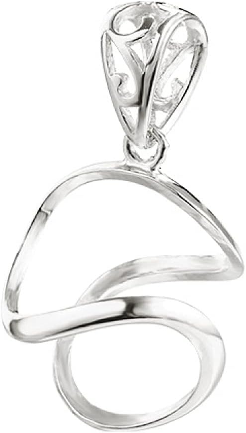 925 Sterling Silver Pendant Blank fit 10-12mm Pearl or Cabochon Pendant Mounting Setting for Handmade Jewelry Charm Making