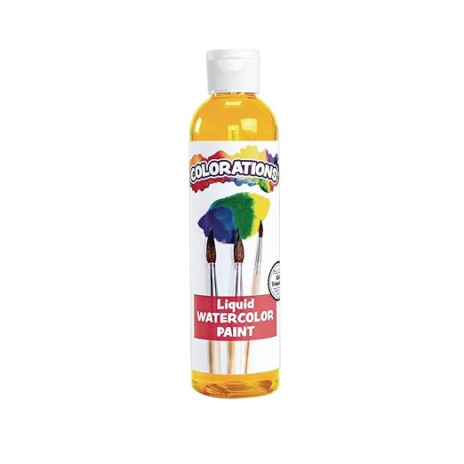 Colorations LWTA Liquid Watercolor Paint, 8 fl oz, Tangerine, Non-Toxic, Painting, Kids, Craft, Hobby, Fun, Water Color, Posters, Cool effects, Versatile, Gift