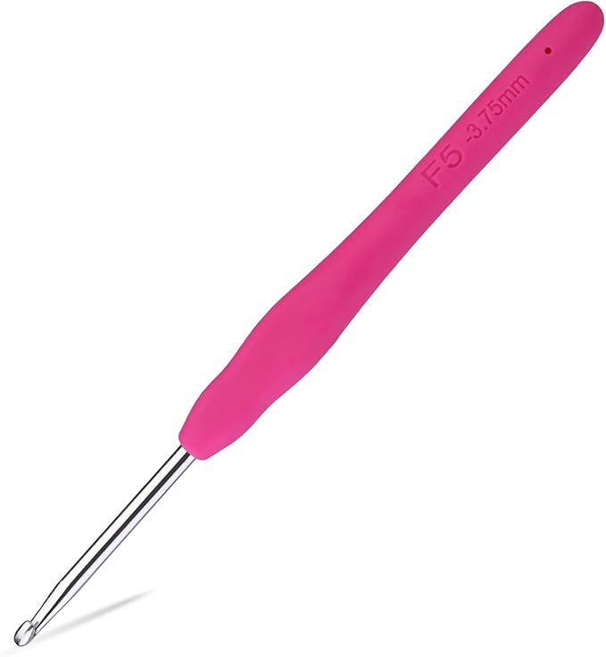 3.75 mm Crochet Hook, Ergonomic Handle for Arthritic Hands, Extra Long  Knitting Needles for Beginners and Crocheting Yarn (3.75 mm)