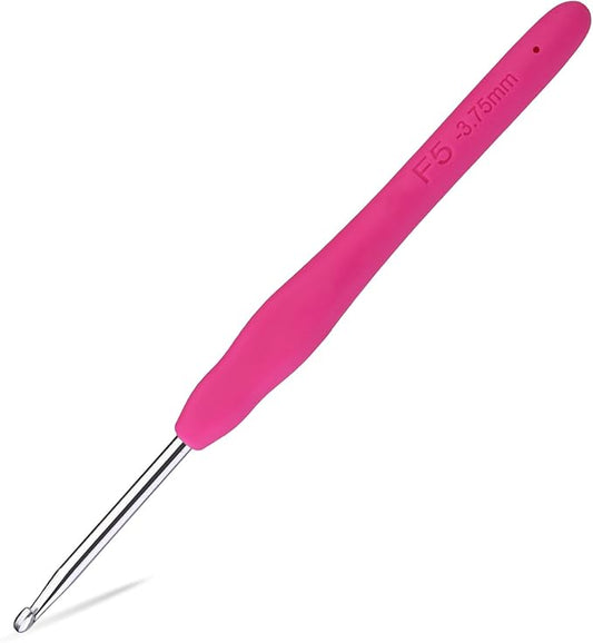 3.75 mm Crochet Hook, Ergonomic Handle for Arthritic Hands, Extra Long  Knitting Needles for Beginners and Crocheting Yarn (3.75 mm)