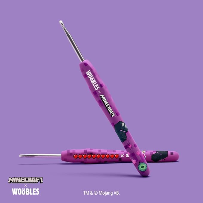 The Woobles Minecraft Crochet Kit – Beginner Crochet Kit for Adults & Kids, Easy Knitting Kit with Woobles Yarn, DIY Crafts, Crochet Animals, Minecrafts, Gift for Gamers & Crafters (Ender Dragon)