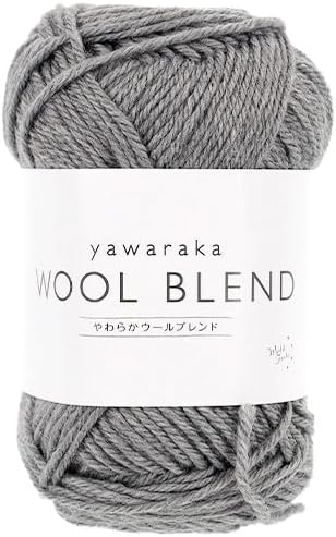 Yuzawaya Yawaraka Wool Blend Yarn, Sport Weight, 70% Wool 30% Acrylic, 1 Skein (40g), 120 Yards (110m), Color 16 - World Festa