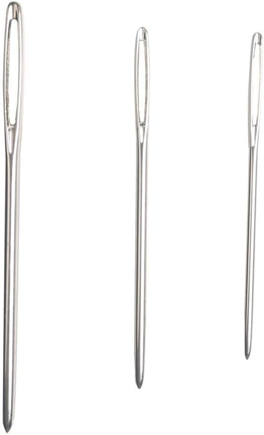 Hekisn Large-Eye Blunt Needles, 6 Piece Pro Quality Stainless Steel Yarn Knitting Needles, Sewing Needles, Crafting Knitting Weaving Stringing Needles (6 Pieces)