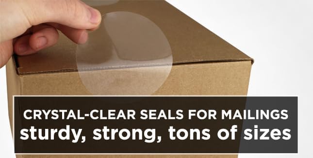 chromalabel 0.75 inch clear transparent dot stickers, 500 per roll, non perforated