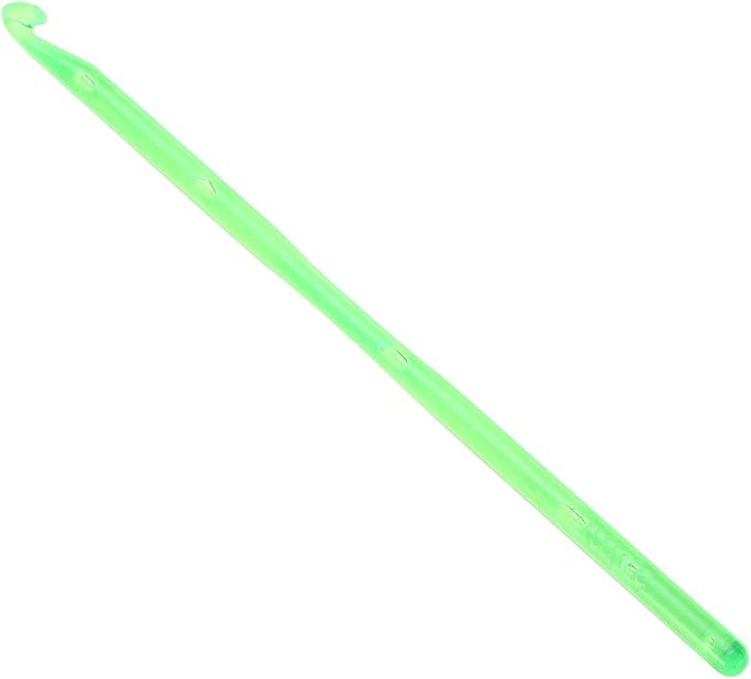 uxcell Crochet Hooks 5mm Ergonomic Knitting Needle Plastic Colorful Transparent Crochet Hooks for DIY Crocheting Yarn Blanket Carpet Weaving, Green
