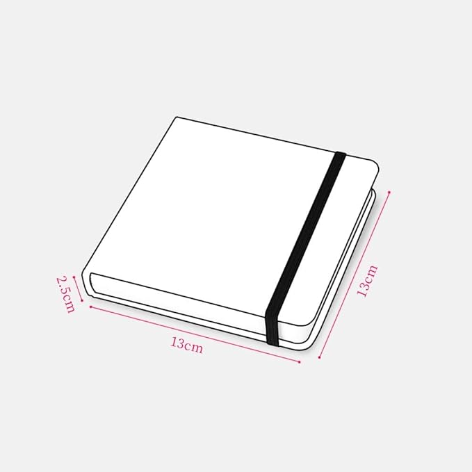 Mifuner Square 5.1x 5.1 165gsm Colored Pencil Paint Journal Hardbound 128pgs (64Sheets Front Back Cold Pressed) Travel for Colored Pencil Sketch Handmade Cloth Cover Notebook. Pink Yellow Flower