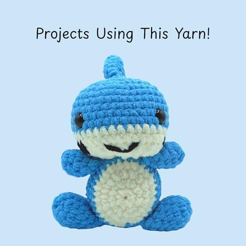 Size 6 Chenille Yarn 150g/96yds, 100% Polyester, Never Compressed to Keep Yarn Fluffy, 3 Packs, Each Skein - 1.76oz/50g, 32yds/35m, for Crocheting and Amigurumi, True Blue, Color 17