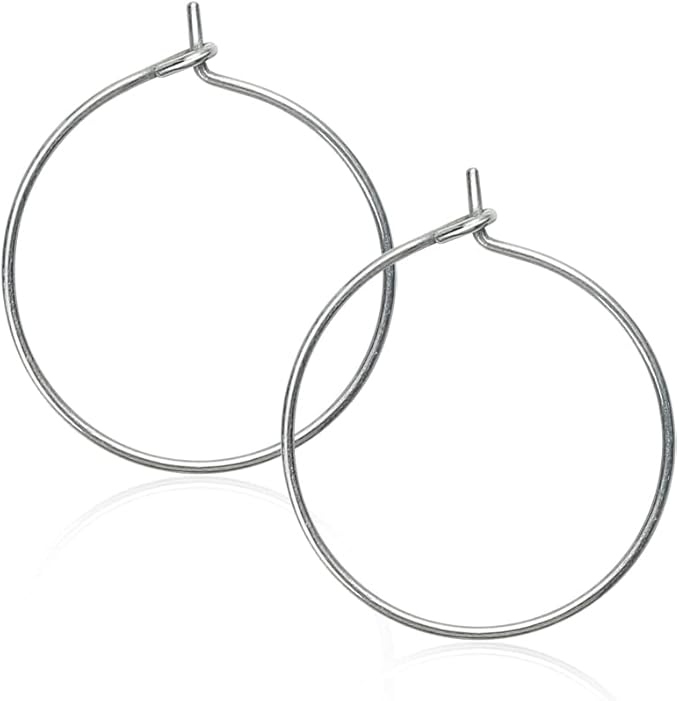 2pcs 20g pure titanium earring hoops diy beaded earrings findings components for jewelry making 20mm, hypoallergenic beading hoop earring making kit for women men sensitive ears