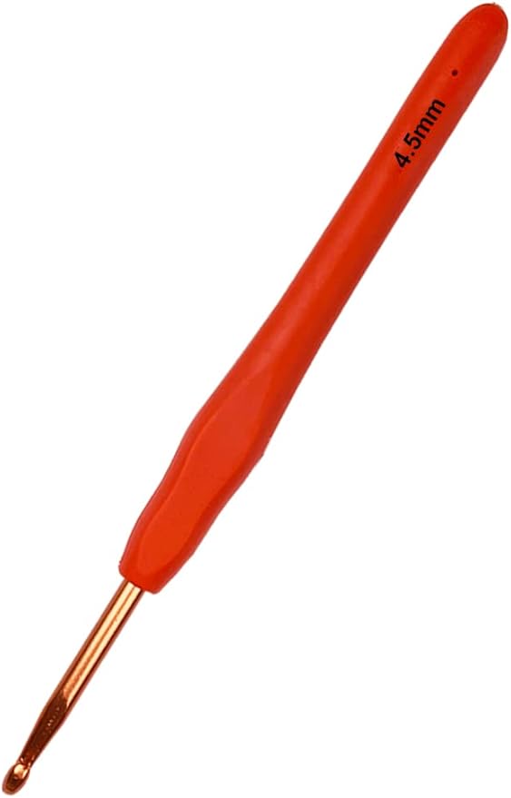 Hobekoee Size US7/4.5mm Crochet Hook Ergonomic Handle for Arthritic Hands Soft & Smooth Knitting Needles for Beginners and Crocheting Yarn
