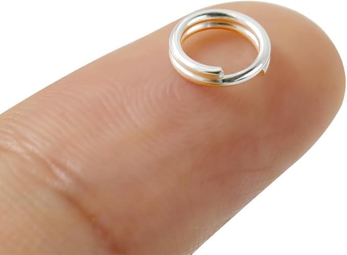 2 Pcs 925 Sterling Silver Split Jump Ring Connector Charm Jewelry Findings Key Ring (6mm)