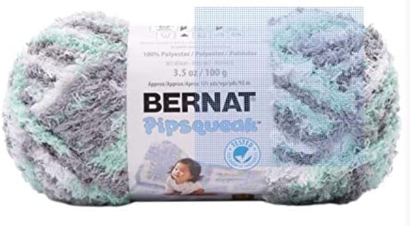 Bernat Yarn Pipsqueak Yarn, 3.5 Oz, 3-Pack Bundle with Bella's Crafts Stitch Markers (Seaspray)