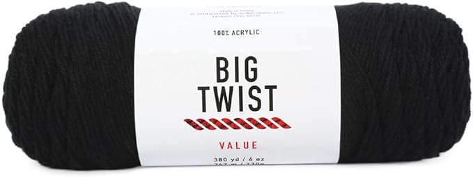 Craftz Black Worsted Yarn (100% Acrylic, 6 oz, 380 Yards)