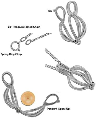 Precious Pearl by My Inspirations – Elegant Pendant & 20" Rhodium-Plated Chain Cultured Pearl in Oyster Necklace Kit, Unique Gift Set