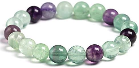 Natural Stone Beads 100pcs 6mm Fluorite Round Genuine Real Stone Beading Loose Gemstone Hole Size 1mm DIY Smooth Beads for Bracelet Necklace Earrings Jewelry Making (Fluorite Green, 6mm)