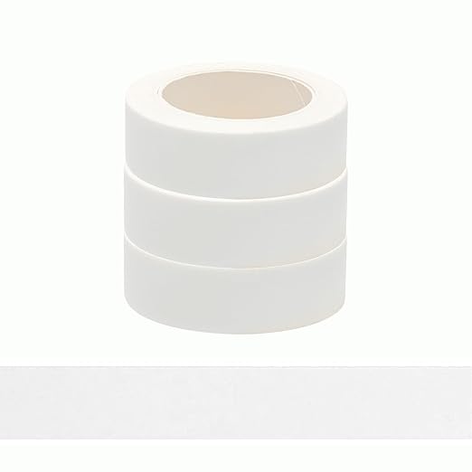 NatSumeBasics 3 White Washi Tape, 32 Feet x 0.6 Inches Self-Adhesive Decorative Masking Tape Panton Colors Sticky Tape for Decor Journals Scrapbooks Planners DIY Crafts Gift (White)