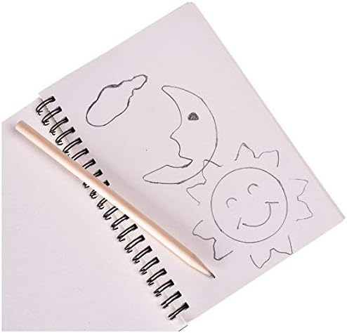 BGJRBY 8.6 inch x11.4 Inch Spiral Sketch Book Large Notebook（Built-in drawing board） Kraft Cover Blank Sketch Pad Wirebound Sketching for Drawing Painting (2 Pack) 200 Pages, 100 Sheets