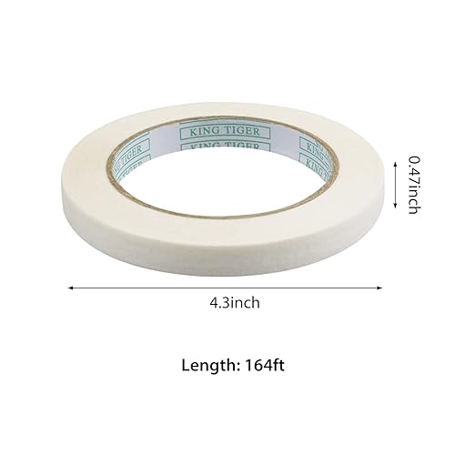 Fantasyon White Art Tape Masking Artists Tape Removable Paper Tape for Drafting Art Watercolor Painting Canvas Framing - 164FT Long(1/2 Inch)