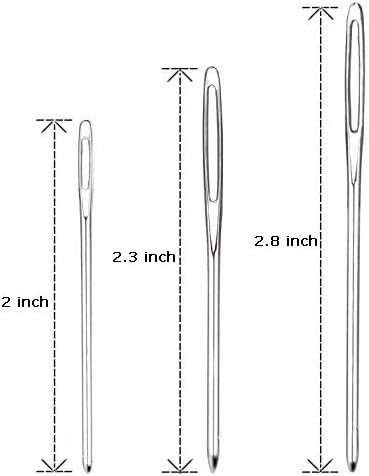 Hekisn Large-Eye Blunt Needles, 6 Piece Pro Quality Stainless Steel Yarn Knitting Needles, Sewing Needles, Crafting Knitting Weaving Stringing Needles (6 Pieces)
